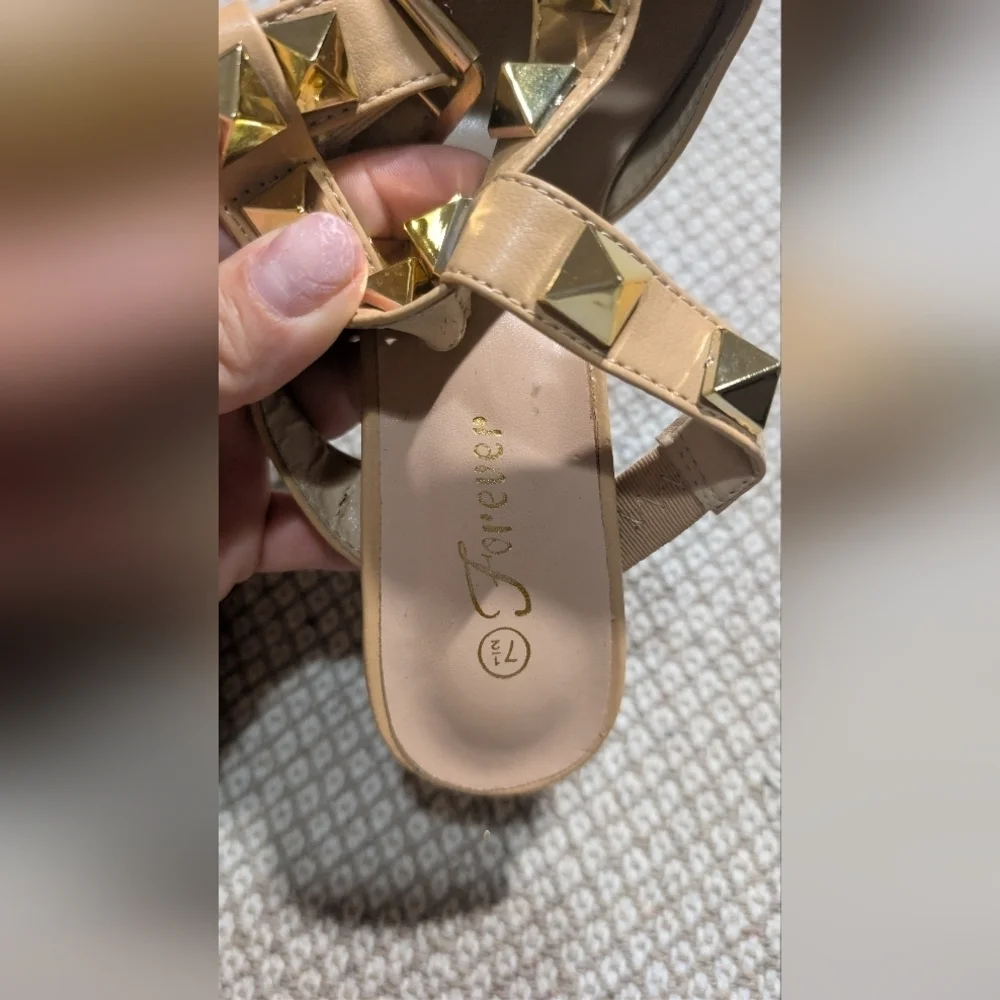 Forever 21 Tan Studded Heels